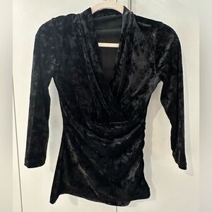 NWT Elie Tahari Crushed Velvet Ruched Knit Top